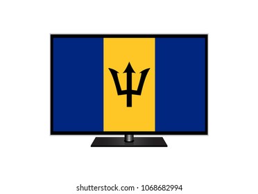 Barbados Flag Of Television,Vector Illustration, Isolate On White Background Icon. EPS10