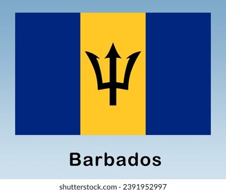Barbados, barbados flag vector design