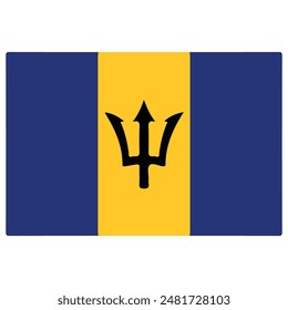 Barbados Flag Vector Design, Eps file 