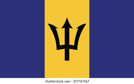 Barbados flag. Vector illustration.