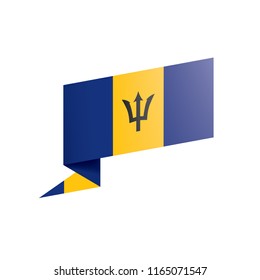 Barbados flag, vector illustration on a white background
