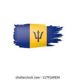 Barbados flag, vector illustration on a white background