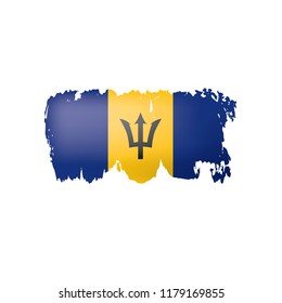 Barbados flag, vector illustration on a white background