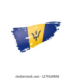 Barbados flag, vector illustration on a white background
