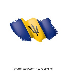 Barbados flag, vector illustration on a white background