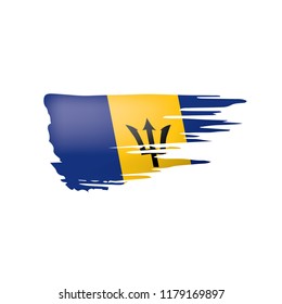 Barbados flag, vector illustration on a white background