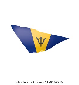 Barbados flag, vector illustration on a white background