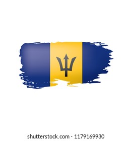 Barbados flag, vector illustration on a white background