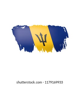 Barbados flag, vector illustration on a white background