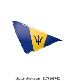 Barbados flag, vector illustration on a white background