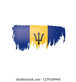 Barbados flag, vector illustration on a white background