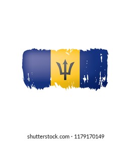 Barbados flag, vector illustration on a white background