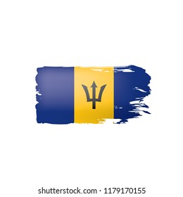 Barbados flag, vector illustration on a white background