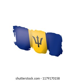 Barbados flag, vector illustration on a white background