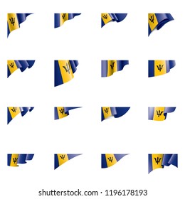 Barbados flag, vector illustration on a white background.