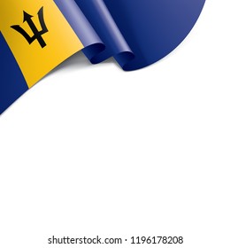 Barbados flag, vector illustration on a white background.