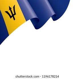 Barbados flag, vector illustration on a white background.