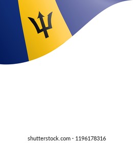 Barbados flag, vector illustration on a white background.