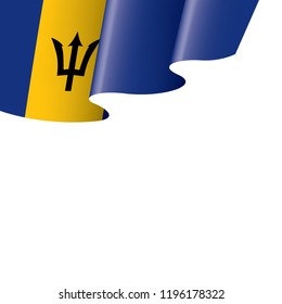 Barbados flag, vector illustration on a white background.
