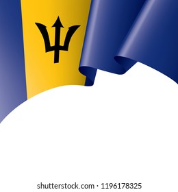 Barbados flag, vector illustration on a white background.