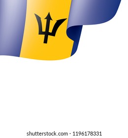 Barbados flag, vector illustration on a white background.