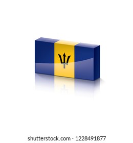 Barbados flag, vector illustration on a white background.