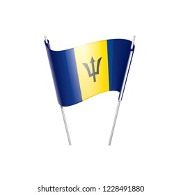 Barbados flag, vector illustration on a white background.