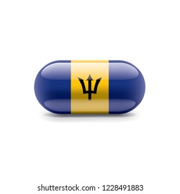 Barbados flag, vector illustration on a white background.