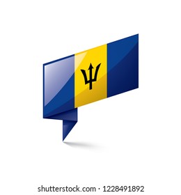 Barbados flag, vector illustration on a white background.