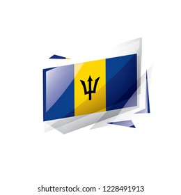 Barbados flag, vector illustration on a white background.