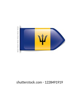 Barbados flag, vector illustration on a white background.