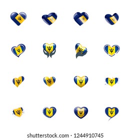 Barbados flag, vector illustration on a white background.