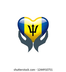 Barbados flag, vector illustration on a white background.