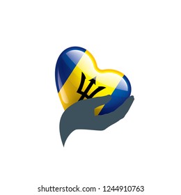 Barbados flag, vector illustration on a white background.