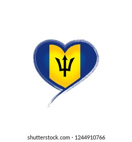 Barbados flag, vector illustration on a white background.