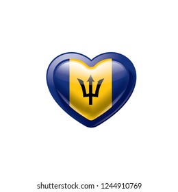 Barbados flag, vector illustration on a white background.