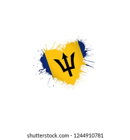 Barbados flag, vector illustration on a white background.