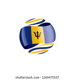 Barbados flag, vector illustration on a white background.