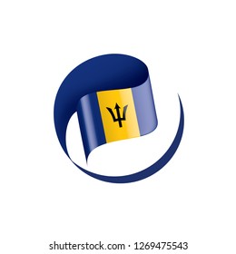 Barbados flag, vector illustration on a white background.