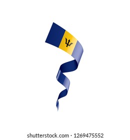 Barbados flag, vector illustration on a white background.