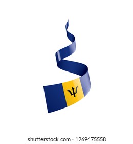 Barbados flag, vector illustration on a white background.
