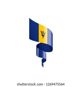 Barbados flag, vector illustration on a white background.