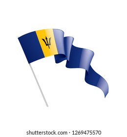 Barbados flag, vector illustration on a white background.