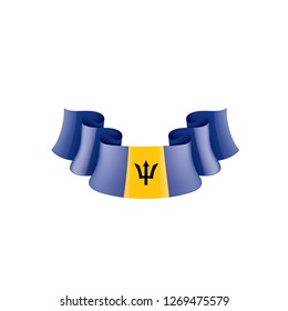 Barbados flag, vector illustration on a white background.