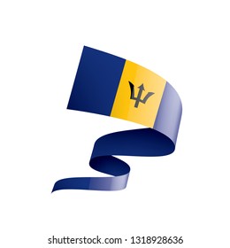 Barbados flag, vector illustration on a white background.