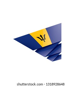 Barbados flag, vector illustration on a white background.