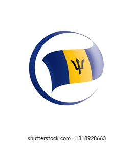 Barbados flag, vector illustration on a white background.