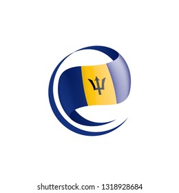 Barbados flag, vector illustration on a white background.