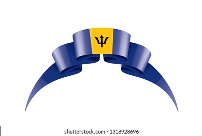 Barbados flag, vector illustration on a white background.