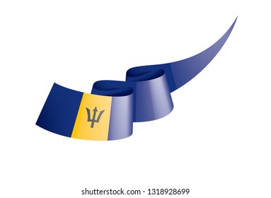 Barbados flag, vector illustration on a white background.